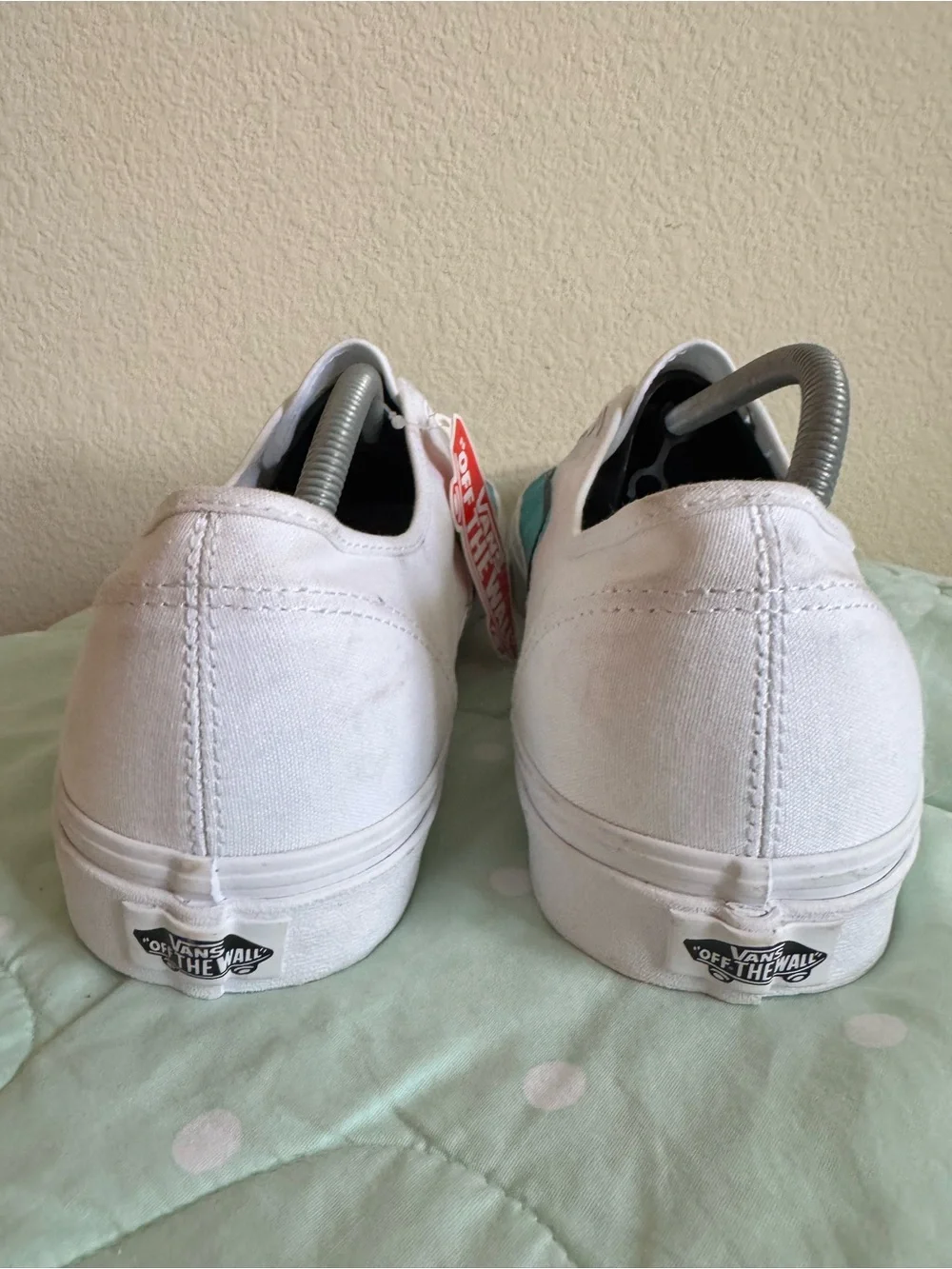NEW Custom Painted Vans White Slip-On Sneakers with Teal Octopus Design size 13